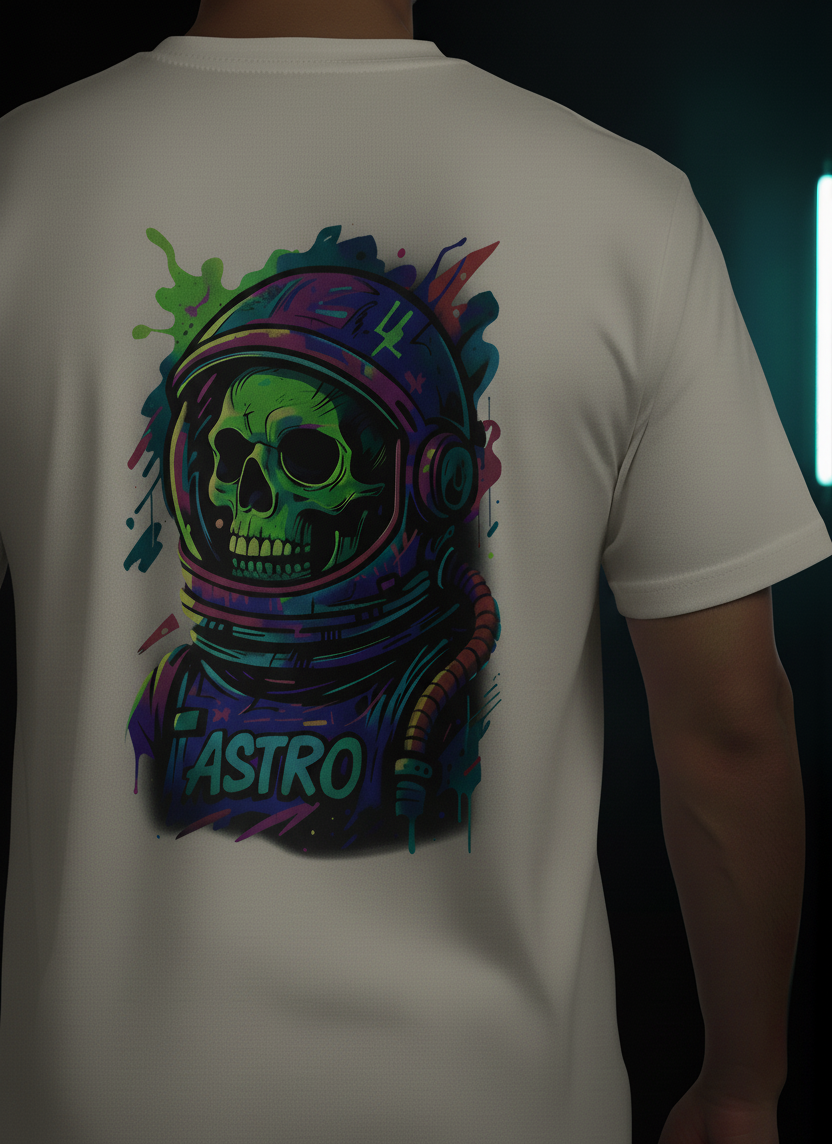 Astro Skull | Off White | Unisex Terry Oversized Tee