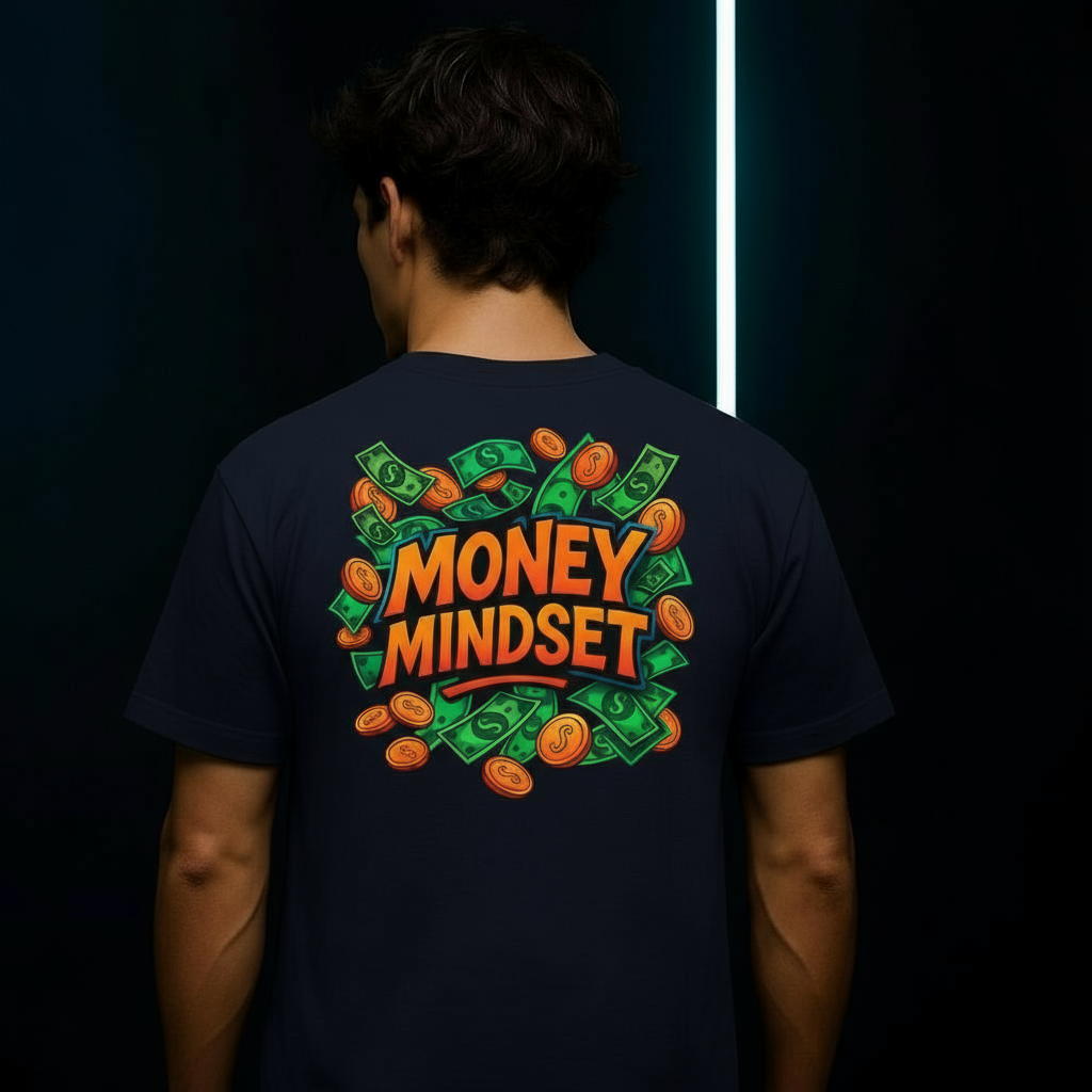Money Mindset |Navy Blue | Unisex Terry Oversized Tee