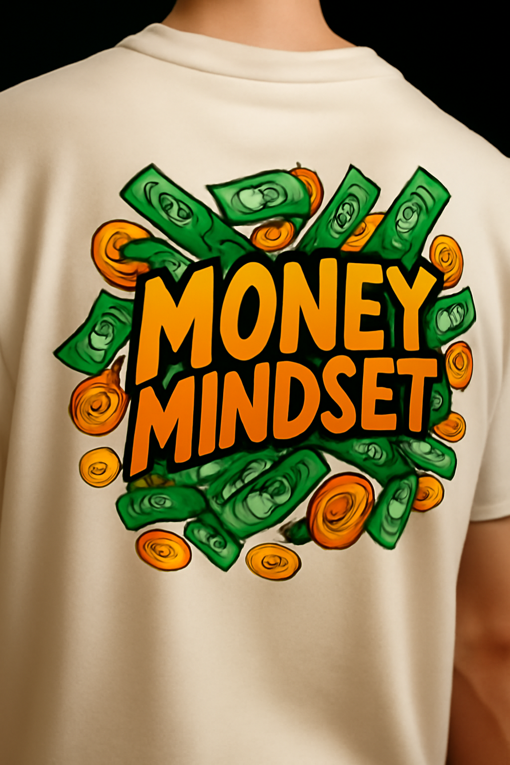 Money Mindset | Off White | Unisex Terry Oversized Tee