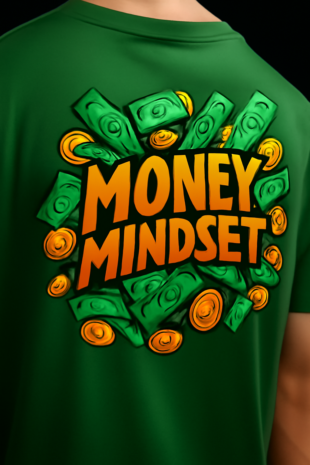 Money Mindset | Bottle Green | Unisex Terry Oversized Tee