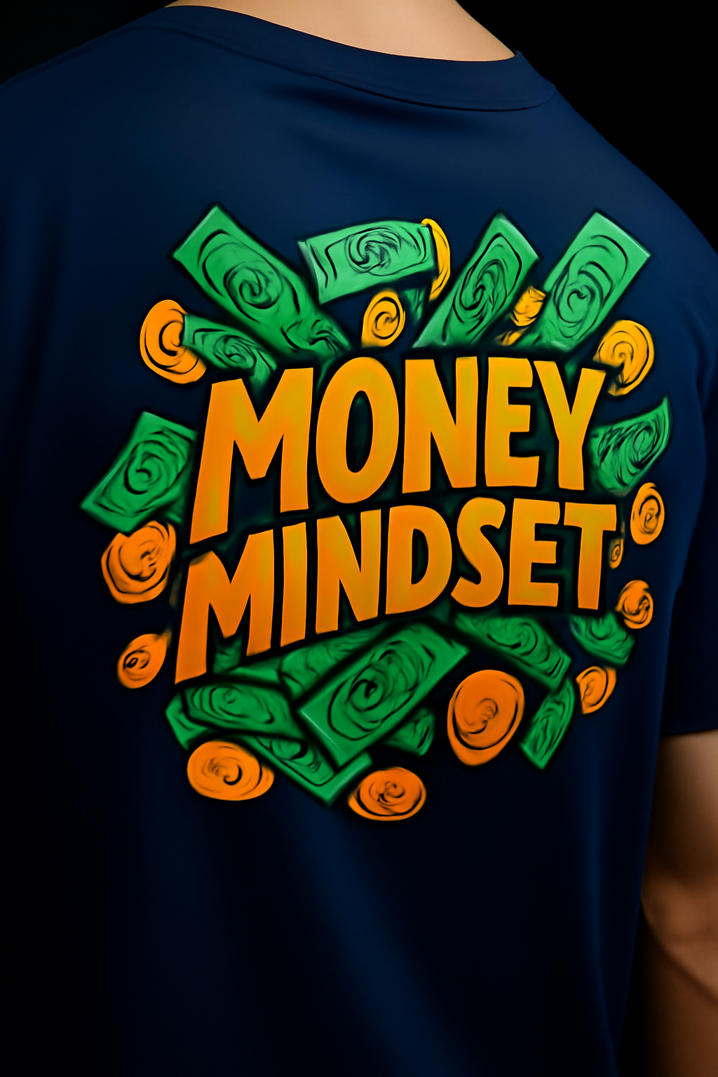 Money Mindset |Navy Blue | Unisex Terry Oversized Tee