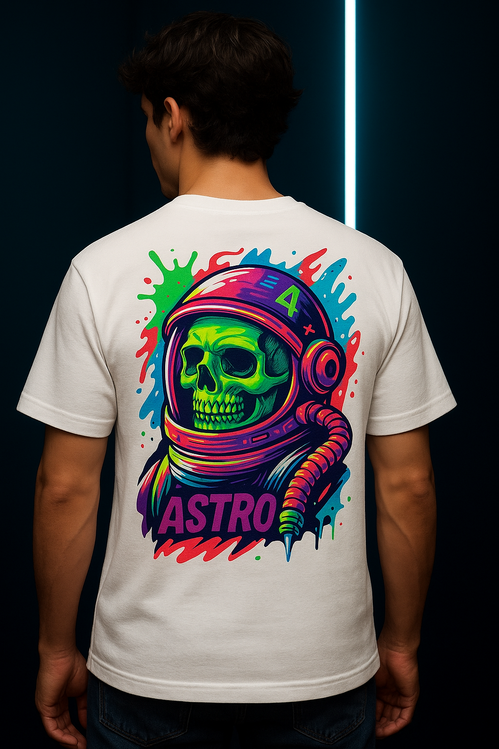 Astro Skull | Off White | Unisex Terry Oversized Tee