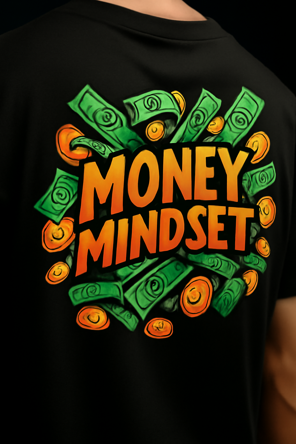 Money Mindset | Black | Unisex Terry Oversized Tee