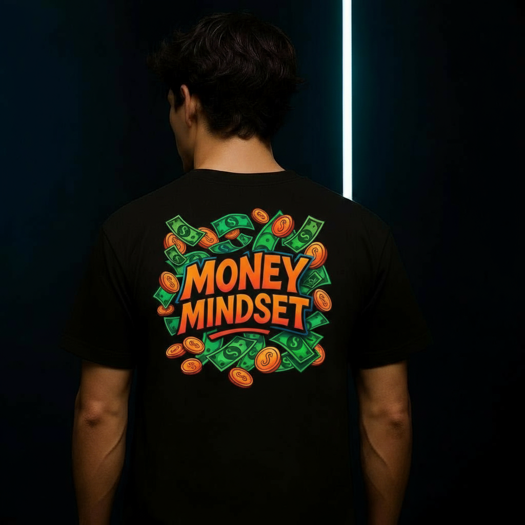 Money Mindset | Black | Unisex Terry Oversized Tee